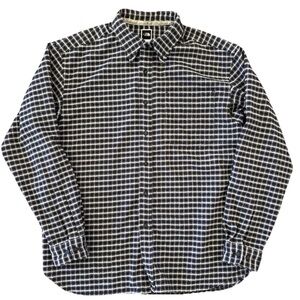 North Face Tekware Flannel Shirt Jacket Men Large Navy Plaid Button Up Shacket